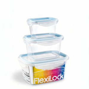 طقم حافظات طعام  فليكسي خالية من مادة BPA- أزرق فاتح