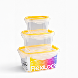 طقم حافظات طعام فليكسي خالية من مادة BPA- أصفر