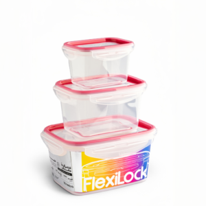 طقم حافظات طعام  فليكسي خالية من مادة BPA- زهري